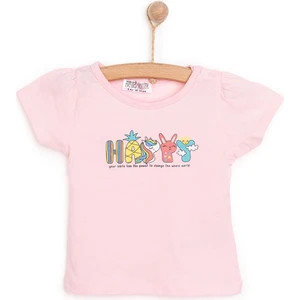 Hellobaby Basic Happy Baskılı Tshirt Kız Bebek