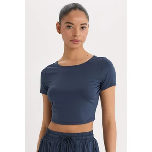 DeFactoFit Crop Bisiklet Yaka Sporcu Kısa Kollu Tişört E2663AX25SM