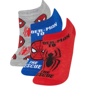 Erkek Çocuk Marvel Spiderman 3'lü Pamuklu Patik Çorap E5161A8NS