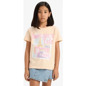 Kız Çocuk Bisiklet Yaka Baskılı Kısa Kollu Tişört E0350A825SM