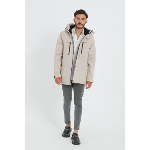 Spor Erkek Polarlı Su ve Rüzgar Geçirmez Kapüşonlu Mont & Kaban & Parka