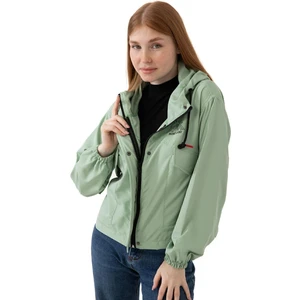 Spor Kadın Su Geçirmez ve Rüzgara Dayanıklı Kapüşonlu Cepli Çıt Çıtlı Mevsimlik Yağmurluk