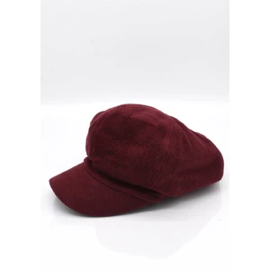 Kadın Kasket Yün Flat Cap Bordo Şapka
