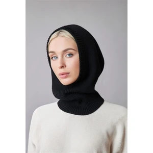 Balaclava Kadın Triko Kar Maskesi Güneşten Koruyan Düz Siyah 70% Akrilik