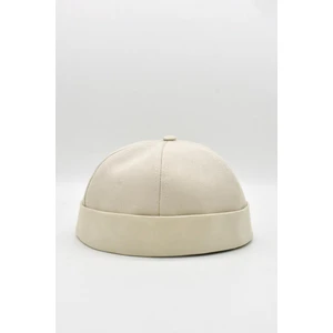 Bej Hiphop Docker Şapka %100 Pamuk Katlamalı Cap