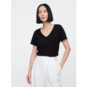 Kadın Siyah V Yaka T-Shirt