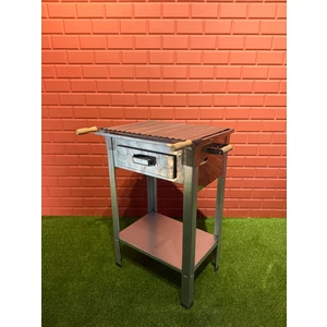 50X35 Krom Fırınlı Portatif Ayaklı Mangal