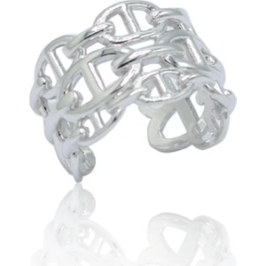 Sade Zincir Tasarım 925 Ayar Gümüş Kadın Yüzük 201024007