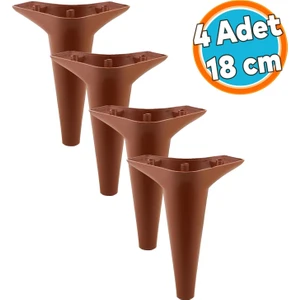Mobilya Kanepe Sehpa Tv Ünitesi Koltuk Ayağı 18 cm Kahverengi Baza Ayak 4 Adet