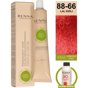 Bitkisel Amonyaksız Saç Boyası 60 ml 88-66 Lal Kızıl Oksidan Hediyeli