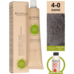 Bitkisel Amonyaksız Saç Boyası 60 ml 4-0 Kahve Oksidan Hediyeli