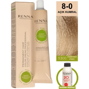 Bitkisel Amonyaksız Saç Boyası 60 ml 8-0 Açık Kumral Oksidan Hediyeli