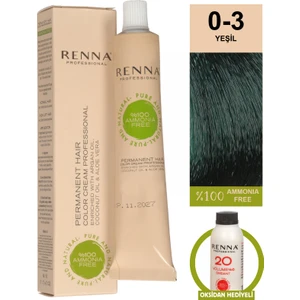 Bitkisel Amonyaksız Saç Boyası 60 ml 0-3 Yeşil Oksidan Hediyeli