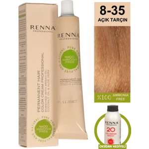 Bitkisel Amonyaksız Saç Boyası 60 ml 8-35 Açık Tarçın Oksidan Hediyeli