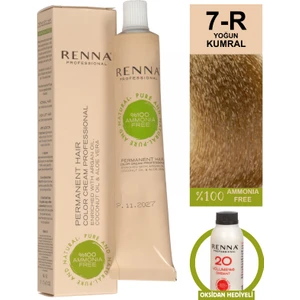 Bitkisel Amonyaksız Saç Boyası 60 ml 7-R Yoğun Kumral Oksidan Hediyeli