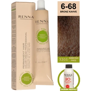 Bitkisel Amonyaksız Saç Boyası 60 ml 6-68 Bronz Kahve Oksidan Hediyeli