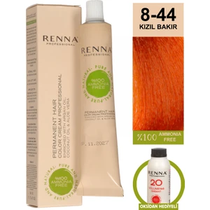 Bitkisel Amonyaksız Saç Boyası 60 ml 8-44 Kızıl Bakır Oksidan Hediyeli