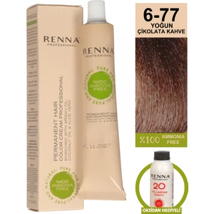 Bitkisel Amonyaksız Saç Boyası 60 ml 6-77 Yoğun Çikolata Kahve Oksidan Hediyeli