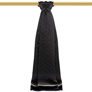 Siyah Desenli Erkek Ipek Kaşkol