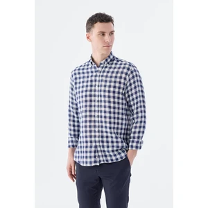 Lacivert Comfort Fit Normal Yaka  Gömlek
