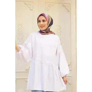 Geometrik Kahverengi  Pamuk Viskon Eşarp