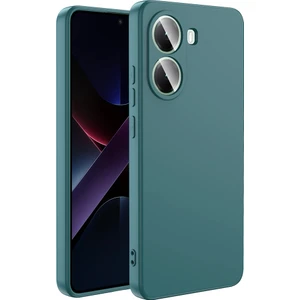 Poco X7 Pro Kılıf Lansman Içi Kadife Silikon Yeşil + Ekran Koruyucu