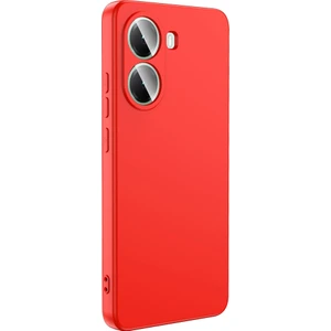 Poco X7 Pro Kılıf Lansman Içi Kadife Silikon Kırmızı + Ekran Koruyucu