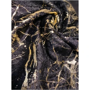 Koltuk Çekyat Örtüsü Yeni Moda Altın Varaklı Dekoratif Siyah Zemin Süngerli Koltuk Örtüsü