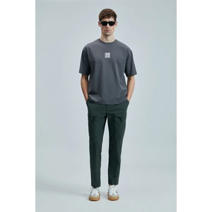 Helıx Modern Grafik T- Shirt Koyu Gri