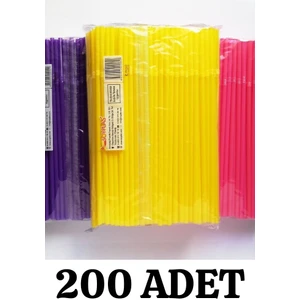 Kalbi Ticaret İnce Pipet Körüklü Renkli 200'LÜ Pipet