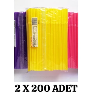 Kalbi Ticaret İnce Pipet Körüklü Renkli 400'LÜ Pipet