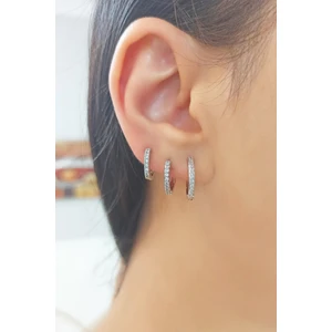 ÇLK Accessories 3'lü Zirkon Taşlı Küpe B300