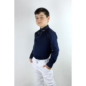 Doctor Junior Erkek Çocuk Zincir Yakalı Gömlek Lacivert