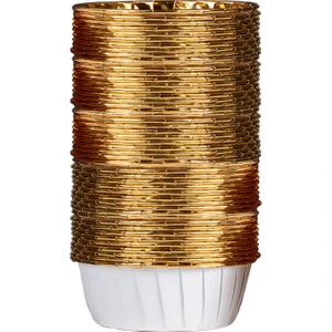 Muffin Kek Kalıbı 25 Adet Cupcake Kağıdı Beyaz Golden