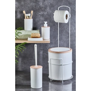 Lüks 6'lı Banyo Seti Metal Standlı Tuvalet Wc Kağıtlık Şık Tasarım