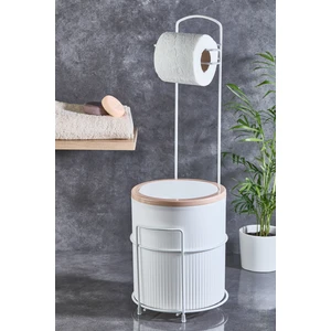 7 L banyo ve mutfak çöp kovası ile metal standlı tuvalet kağıtlık seti, şık ve kullanışlı tasarım