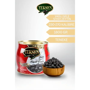 TEKSEN Yağlı Sele Siyah Zeytin Teneke-Kırmızı-1800G