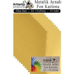 Metalik Aynalı Fon Kartonu 10 Lu A5 15X20 cm 1 Paket Okul Sınıf Dekoratif Pırıltılı Folyo Kağıt Dekoratif Anasınıfı Kreş