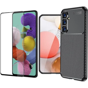 Samsung Galaxy S23 Fe Uyumlu Deep Dizayn Auto Focus Tasarımlı Karbon Dizayn Kılıf + Cam Ekran Koruyucu