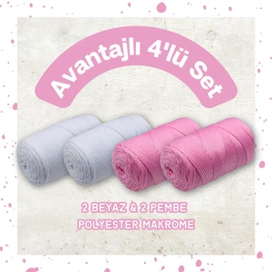 Polyester Makrome ip 3mm Polyester Makrome ip 250GR 135MT Makrome Çanta ipi Supla ipi