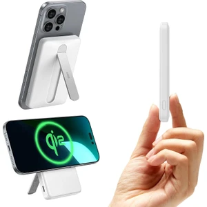 Esr 5000 Mah Taşınabilir Şarj Cihazı Halolock Qi2 Magsafe Standlı Powerbank - Beyaz