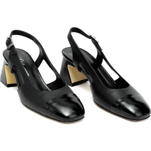 Elit Serina Kadın  Deri Klasik Topuklu Ayakkabı Bej