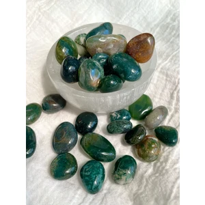 Sertifikalı Yosun Akik ( Moss Agate ) Tamburlanmıs Doğaltaş Kütle 1 Adet