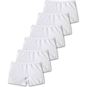 %95 Pamuklu Likralı Penye Kız Çocuk Boxer Külot Iç Çamaşır 6lı Set