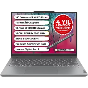 Ideapad 5 Slim 2 In 1 Intel Core I5-13420H 16GB 512GB SSD Freedos 14" Wuxga OLED 83KX005MTR Taşınabilir Bilgisayar
