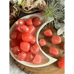Sertifikalı Kiraz Kuvars (Cherry Quartz) Tamburlanmıs Doğaltaş Kütle 1 Adet