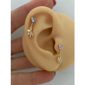 Sallanan Ayıcık Tragus Helix Lobe Uyumlu 1 Adet Piercing