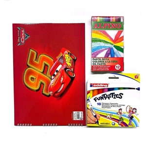 Resim Defteri Cars 25X35 - Pastel Boya 12 Li- Jumbo Keçeli Kalem 10 Lu - Set 8