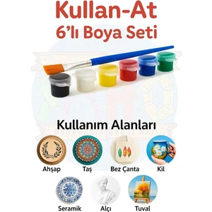 Yaho Oyuncağın Doğal Hali Akrilik Boya Seti 6 Renk+Fırça