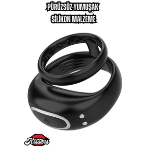 Manyetik Şarjlı 10 Modlu Silikon Titreşimli Klitoris Uyarıcılı Testisli Penis Halkası